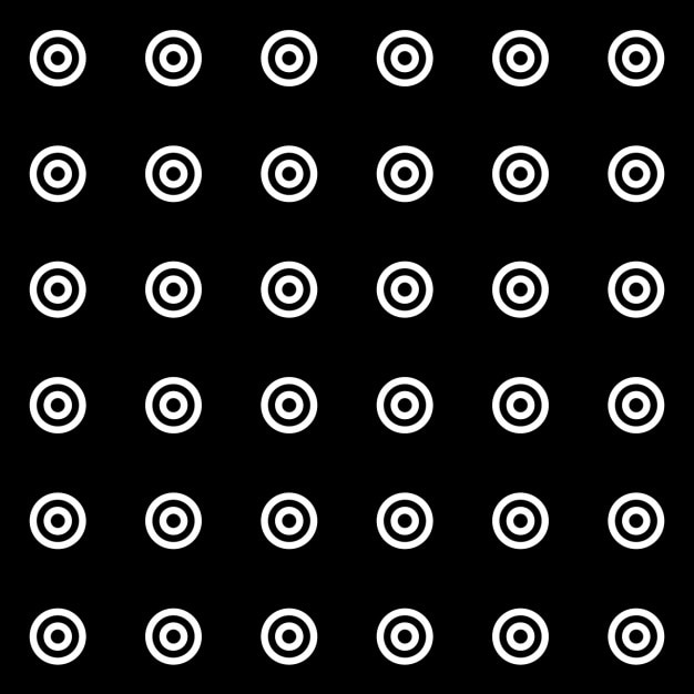 Kostenloser Vektor muster mit schwarzem weiß umrissen kreise