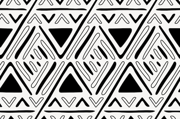 Musterhintergrund, ethnisches nahtloses aztekisches design, geometrischer schwarzweiss-stil, vektor
