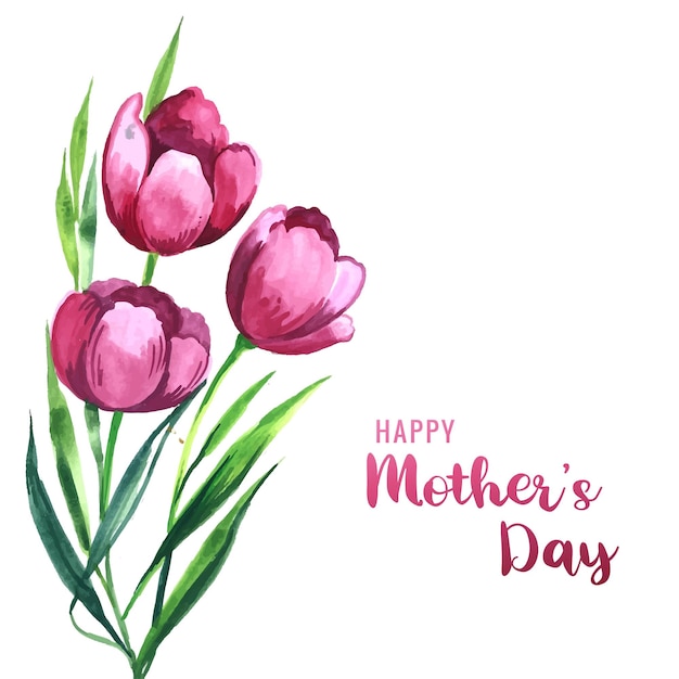 Muttertagsgrußkarte mit blühendem Tulpenblumendesign