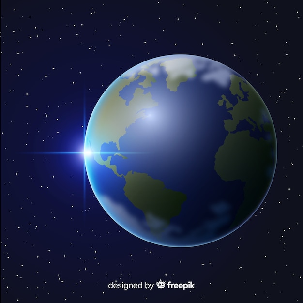 Nachtansicht der Planetenerde mit realistischem Design