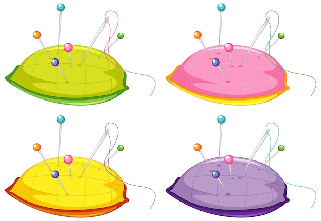 Kostenloser Vektor nadelkissen auf weißem hintergrund