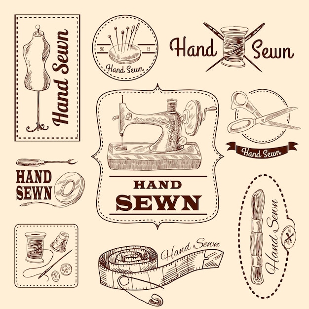 Nähen Embleme Set