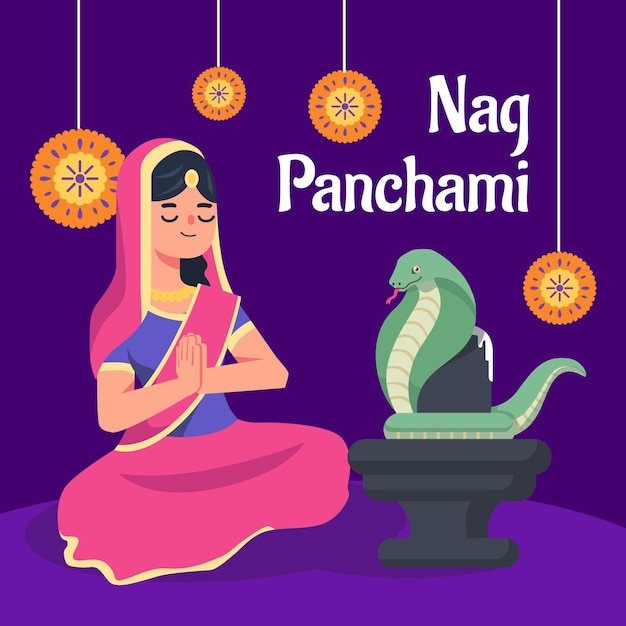 Kostenloser Vektor nag panchami abbildung