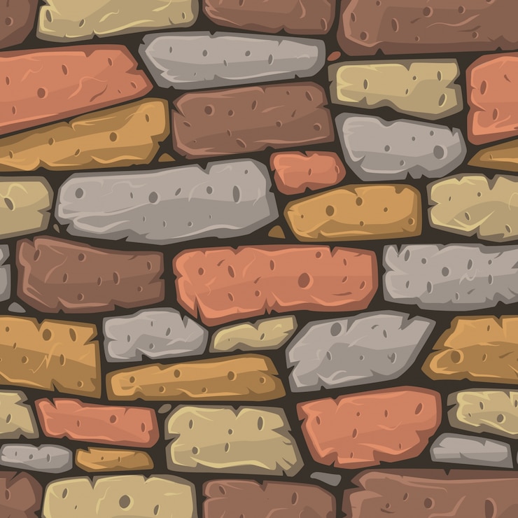 Kostenlose Vektor nahtlose cartoon stein textur vektor-illustration
