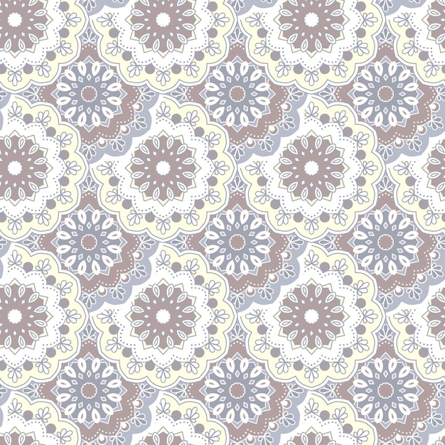 Nahtlose handgezeichnete mandala-muster vintage dekorative elemente