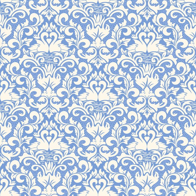 nahtloser Musterhintergrund des Damastes. Klassische Luxus altmodische Damastverzierung, königliche viktorianische nahtlose Beschaffenheit für Tapeten, Textil, Verpackung. Exquisite Blumenbarockschablone.