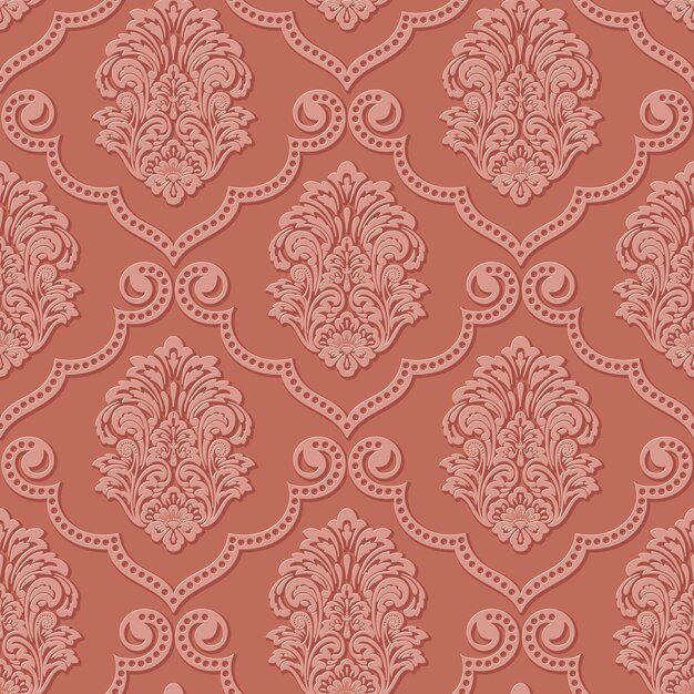 Nahtloser Musterhintergrund des Vektordamastes. Klassisches, luxuriöses, altmodisches Damast-Ornament, königliche viktorianische nahtlose Textur für Tapeten, Textilien, Verpackungen. Exquisite florale Barockvorlage.