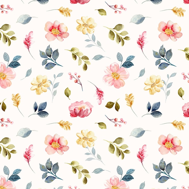Nahtloses mit Blumenmuster des bunten Aquarells