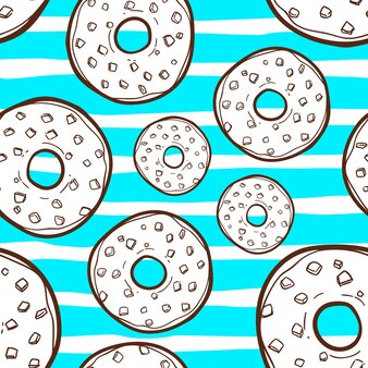 Nahtloses muster des netten donuts