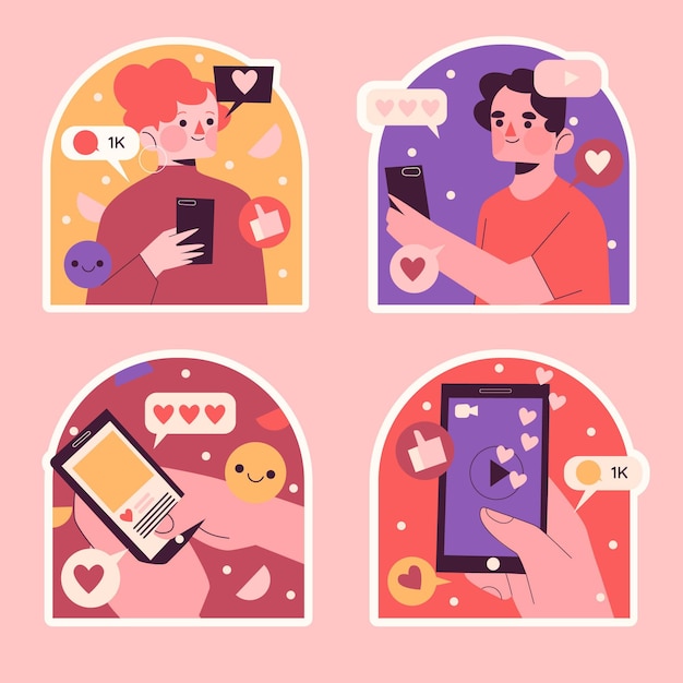 Naive influencer sticker sammlung stickers