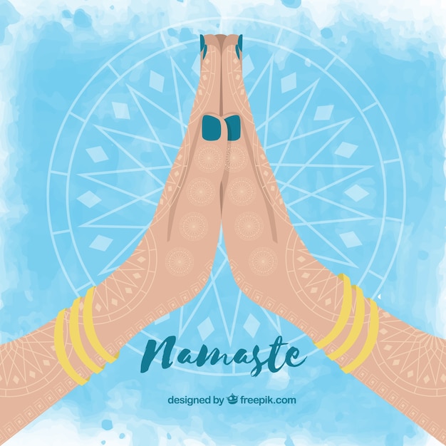 Namaste gruß aquarell hintergrund