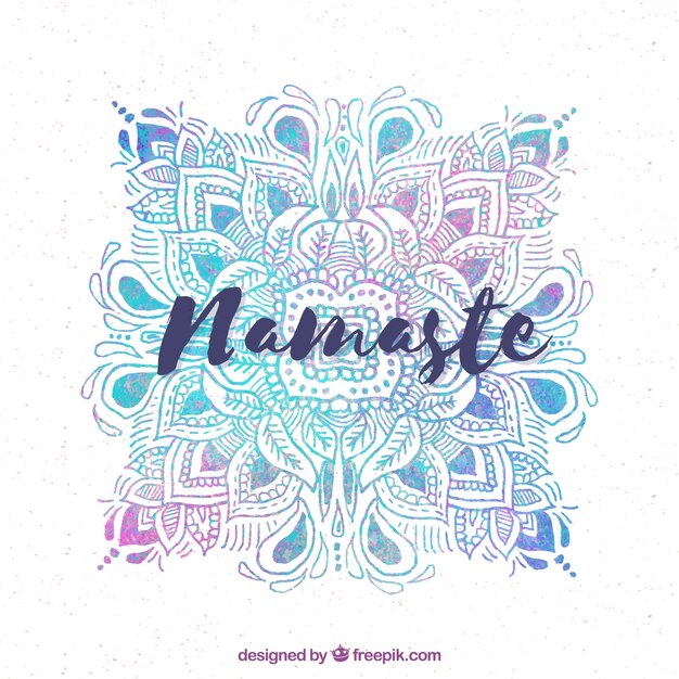 Namaste Hintergrund mit Aquarell Mandala
