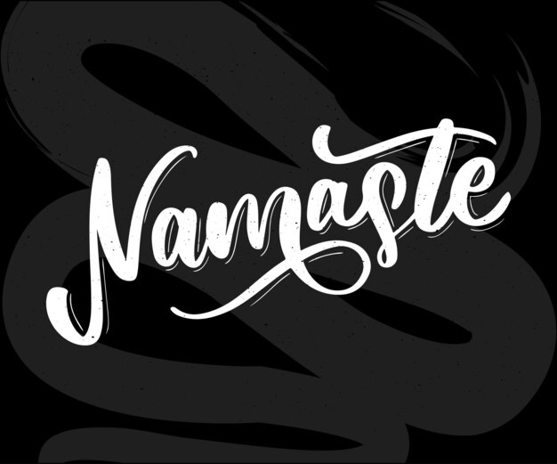 Namaste Schriftzug Indischen Gruss Hallo Auf Hindi Premium Vektor