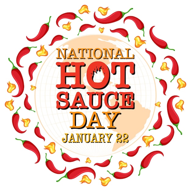 Kostenloser Vektor national hot sauce day banner-design