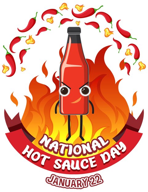 Kostenloser Vektor national hot sauce day banner-design