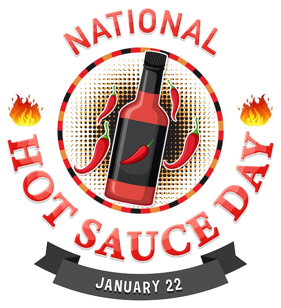 Kostenloser Vektor national hot sauce day banner-design