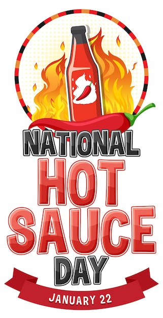 Kostenloser Vektor national hot sauce day banner-design