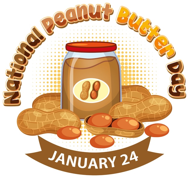 Kostenloser Vektor national peabut butter day banner-design