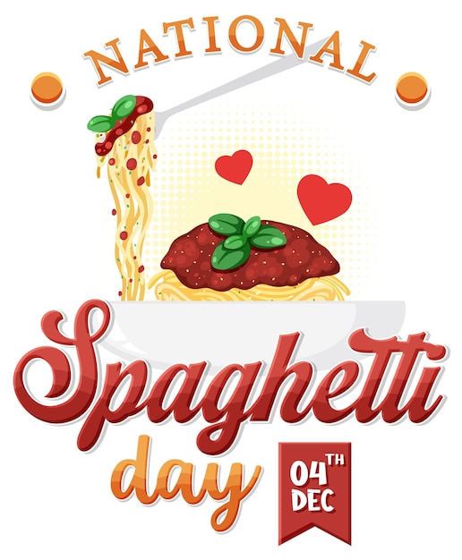 Nationaler spaghetti-tag-banner-design