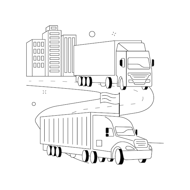 Kostenloser Vektor nationaler transport abstraktes konzept vektor-illustration