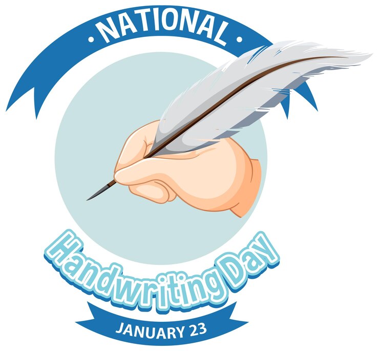 Kostenlose Vektor nationales logo-banner zum tag der handschrift