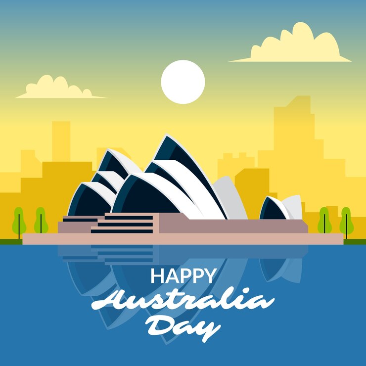 Kostenlose Vektor nationalfeiertag australiens sydney landschaft