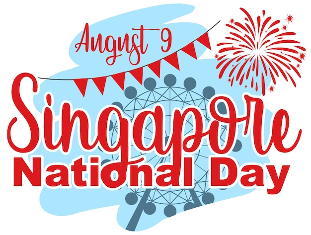 Nationalfeiertag von Singapur am 9. August Banner
