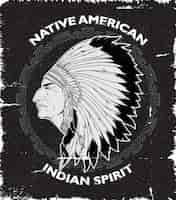 Kostenloser Vektor native american spirit vintage design