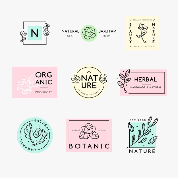 Natürliche Geschäftslogosammlung im minimalen Stil