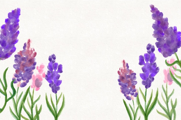 Natürlicher Aquarell lila Blumen Hintergrund