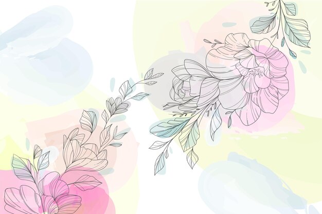 Natürlicher Aquarellpflanzenhintergrund