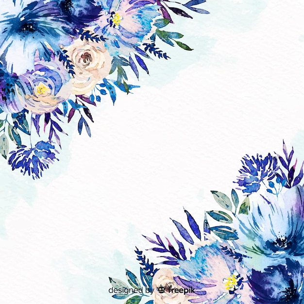 Natürlicher Hintergrund mit Aquarellblumen