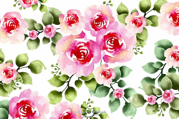 Natürlicher hintergrund mit aquarellblumen