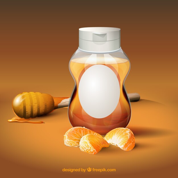 Natürlicher Honig und Mandarine