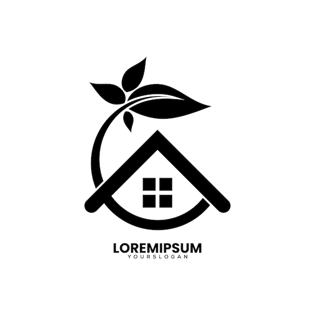 Kostenloser Vektor natürliches logo-design für zuhause