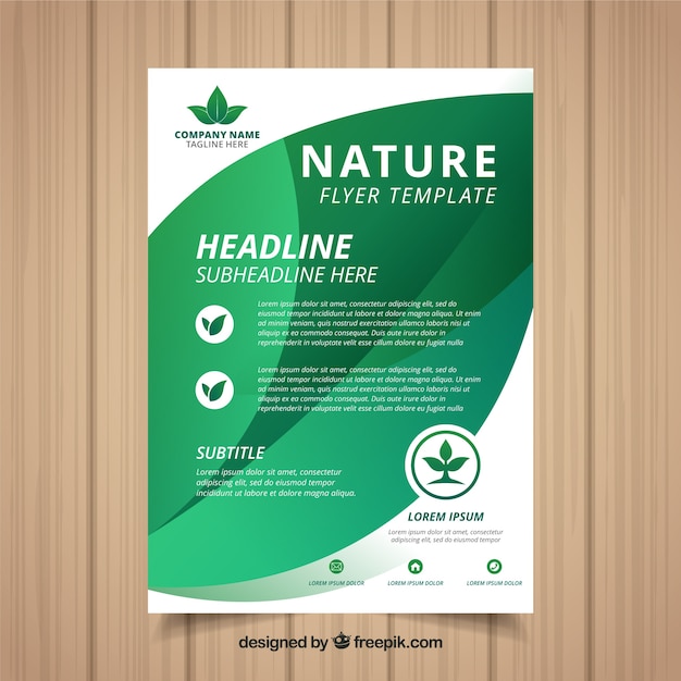 Natur flyer vorlage mit modernem design