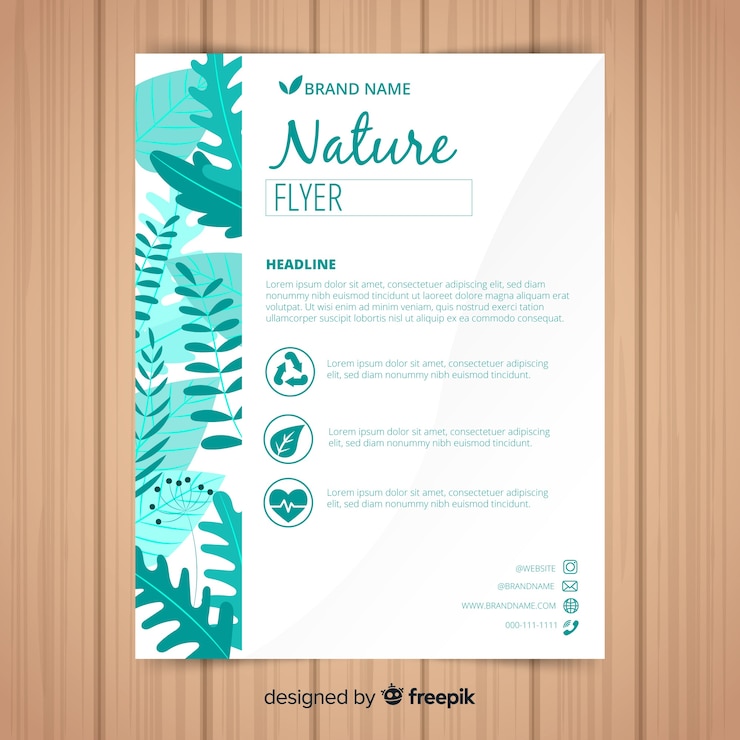 Kostenlose Vektor natur-flyer-vorlage