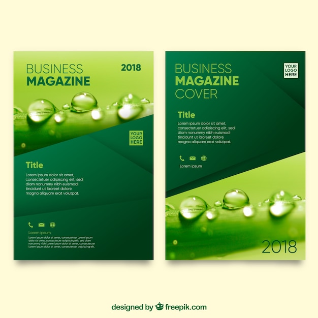 Natur-magazin-cover-vorlage mit foto