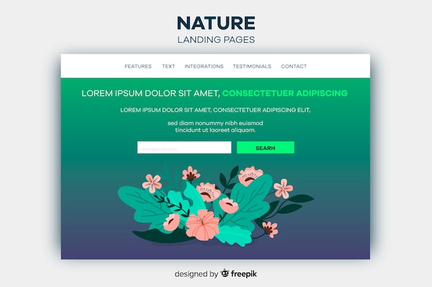 Kostenloser Vektor nature landing page