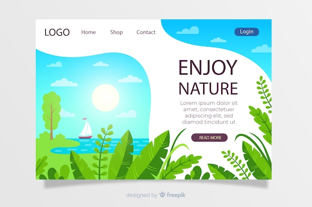 Naturlandschaft landing page vorlage