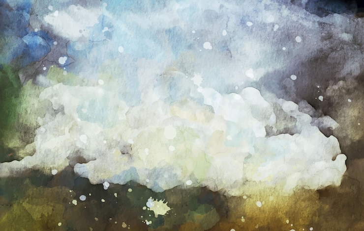 Kostenlose Vektor naturwolken-aquarellgrafik