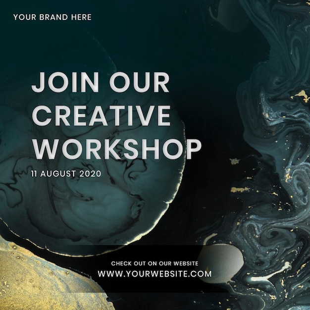 Nehmen sie an unserer social-media-vorlage für kreative workshops teil