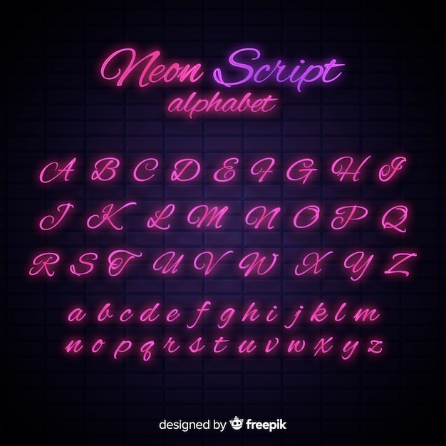 Neon-alphabet-vorlage