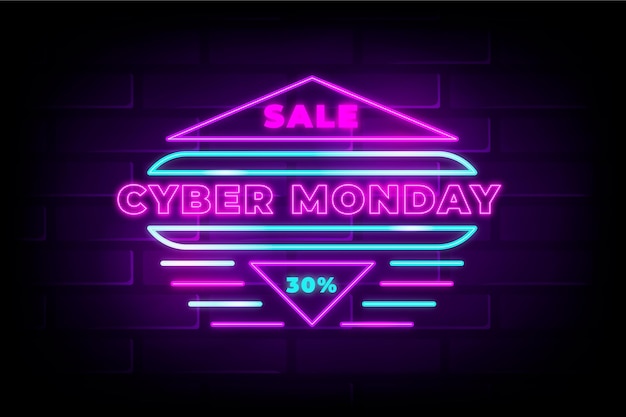 Neon cyber montag konzept