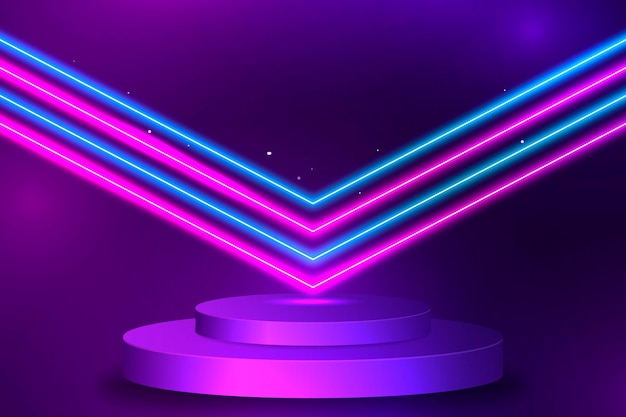 Kostenloser Vektor neon-design mit buntem hintergrund