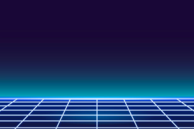 Neon-gemusterter Hintergrund mit blauem Gitter