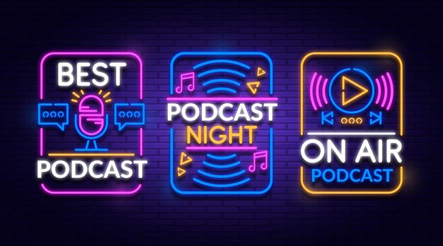 Neon Podcast Logo Sammlung