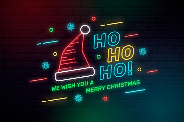 Neon santa hut illustration