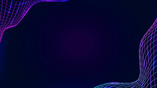 Neon-Synthwave-Grenze auf einem dunkelvioletten Blog-Banner-Vorlagenvektor