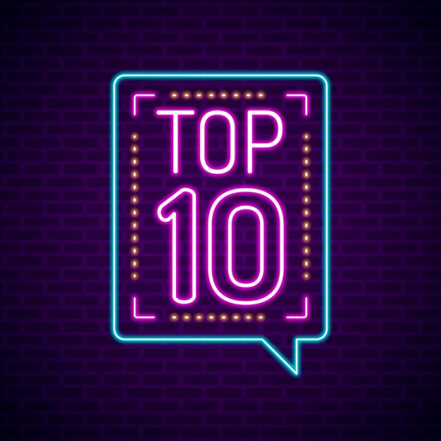 Neon Top Ten Zeichen